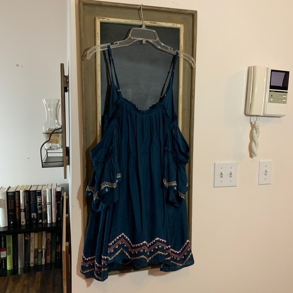 Red Carter Blue Embroidered Cold-Shoulder Swim Cover-Up Dress Size Medium NWT - Picture 5 of 7